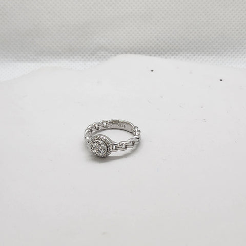 Brand New Sterling Silver 925 Cz Round Design Ring