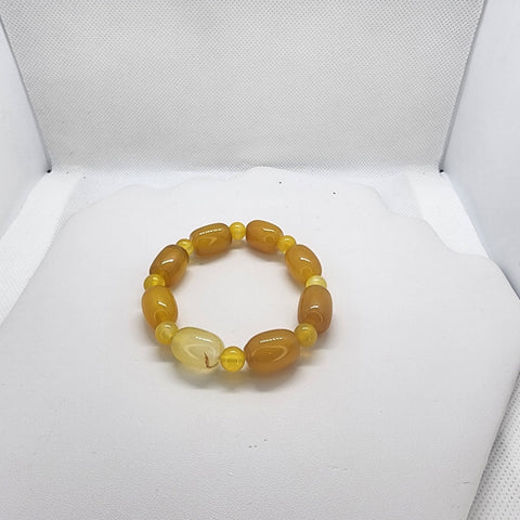 Brand New Yellow Mustard Agate Bracelet