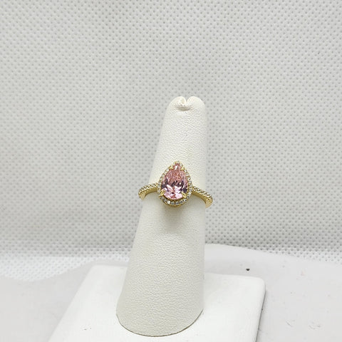 Brand New Sterling Silver 925 Pink Tear Drop Ring