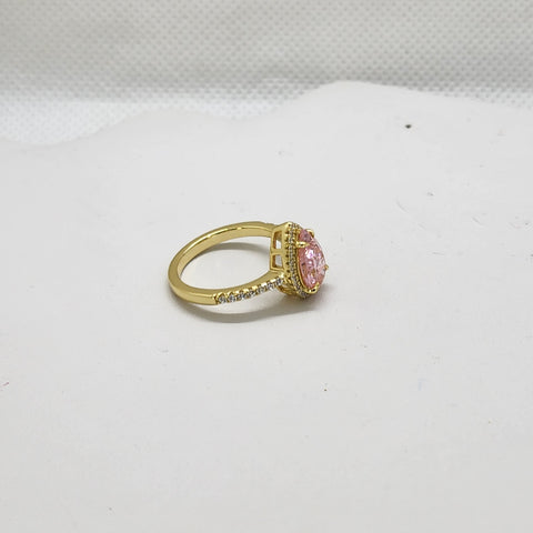 Brand New Sterling Silver 925 Pink Tear Drop Ring