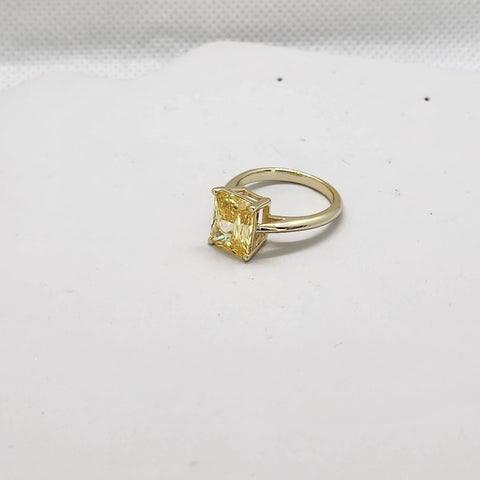 Brand New Sterling Silver 925 Yellow Gemstone Ring