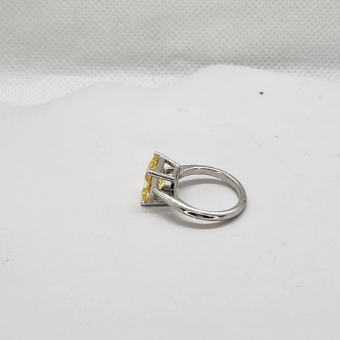 Brand New Sterling Silver 925 Yellow Gemstone Ring