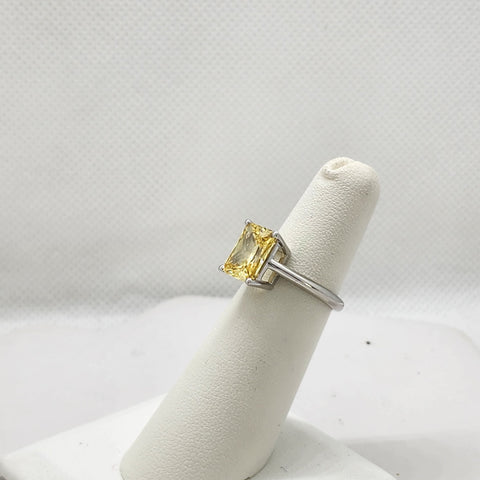 Brand New Sterling Silver 925 Yellow Gemstone Ring