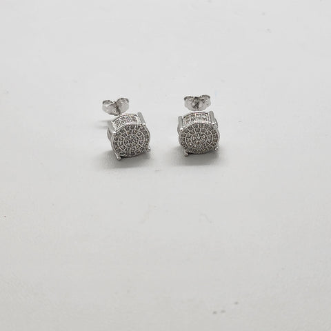 Brand New Sterling Silver 925 Round CZ Earrings