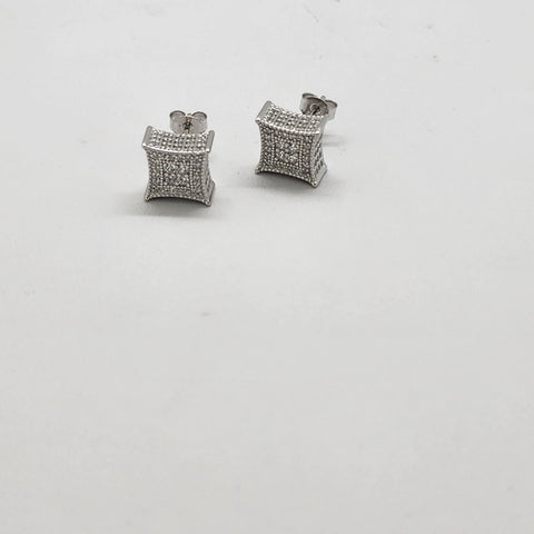 Brand New Sterling Silver 925 Square Cz Earrings