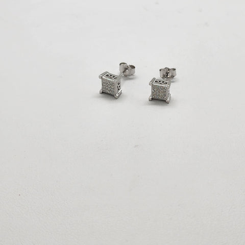 Brand New Sterling Silver 925 Square Cz Earring