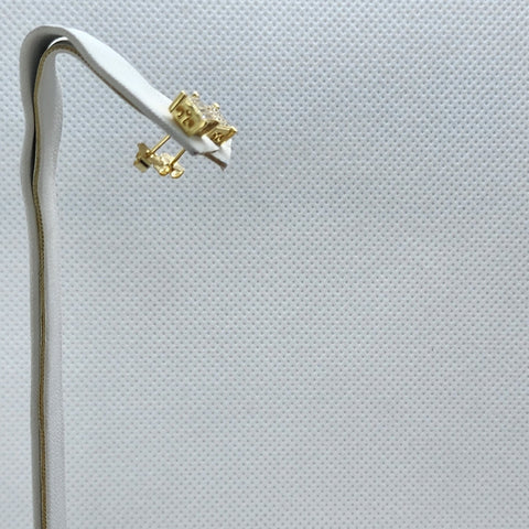 Brand New Sterling Silver 925 Square Cz Earring