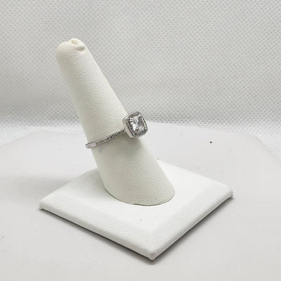 Brand New Sterling Silver 925 Square Gemstone Cz Ring