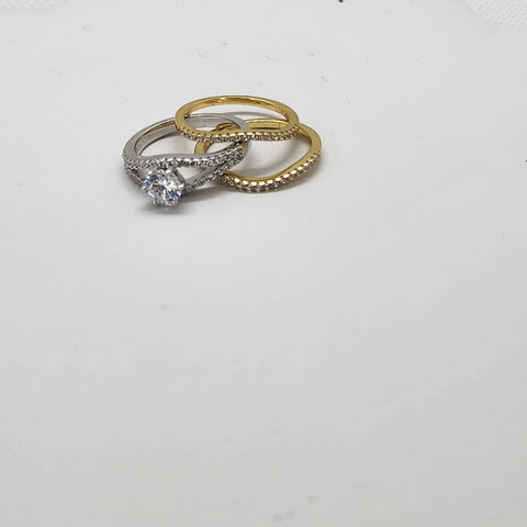 Brand New Sterling Silver 925 3pc Gemstone Ring