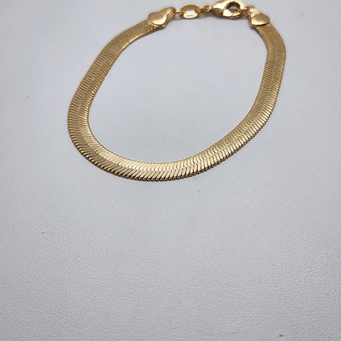 Brand New Brazilian 18k Gold Filled Herring Bone Bracelet