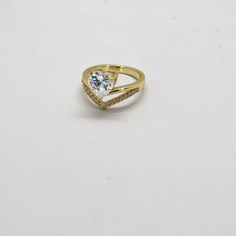 Brand New Sterling Silver 925 Heart V Design Ring