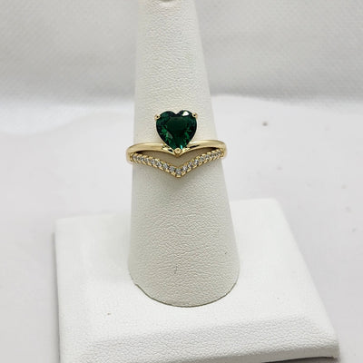 Brand New Sterling Silver 925 Heart V Design Ring