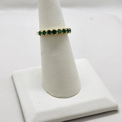 Brand New Sterling Silver 925 Green Gemstones Ring