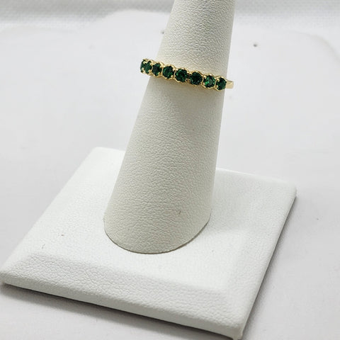 Brand New Sterling Silver 925 Green Gemstones Ring