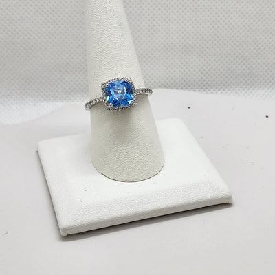 Brand New Sterling Silver 925 Baby Blue Gemstone Ring