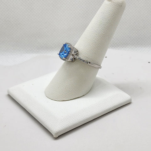 Brand New Sterling Silver 925 Baby Blue Gemstone Ring