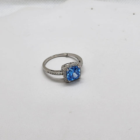 Brand New Sterling Silver 925 Baby Blue Gemstone Ring