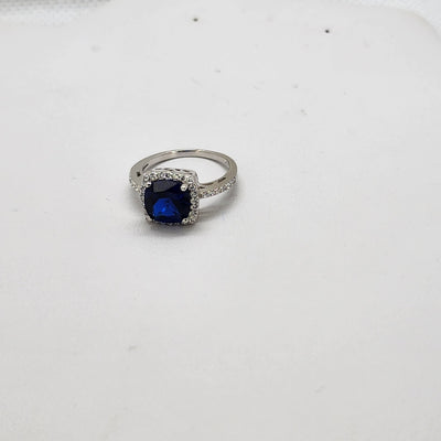 Brand New Sterling Silver 925 Blue Gemstone Ring