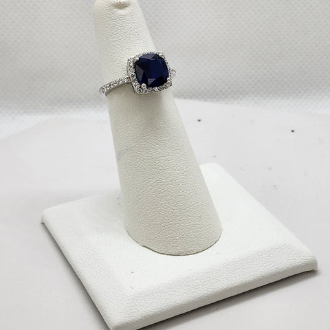 Brand New Sterling Silver 925 Blue Gemstone Ring