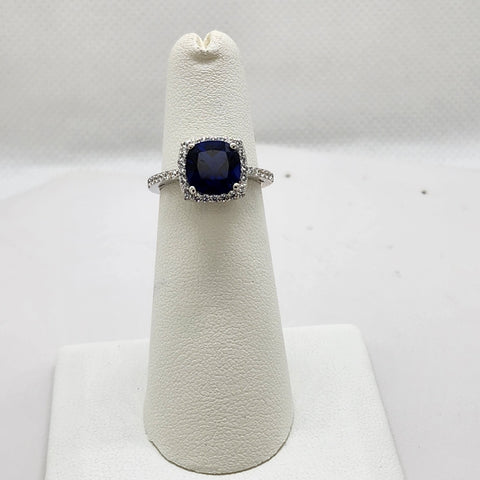 Brand New Sterling Silver 925 Blue Gemstone Ring