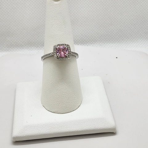 Brand New Sterling Silver 925 Pink Gemstone Ring