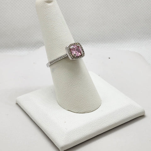 Brand New Sterling Silver 925 Pink Gemstone Ring