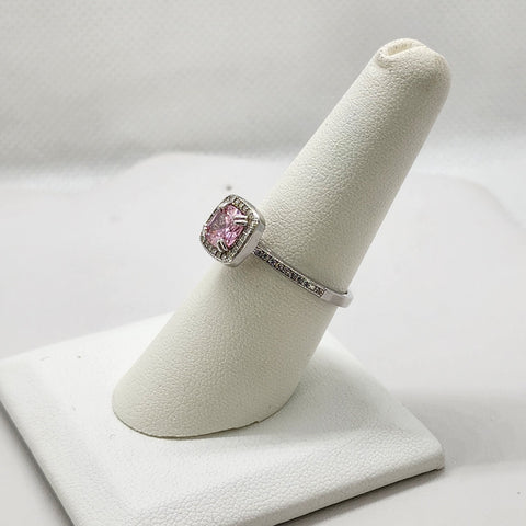 Brand New Sterling Silver 925 Pink Gemstone Ring