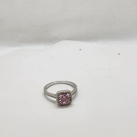 Brand New Sterling Silver 925 Pink Gemstone Ring