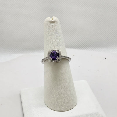 Brand New Sterling Silver 925 Purple Gemstone Ring