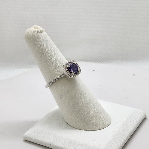 Brand New Sterling Silver 925 Purple Gemstone Ring