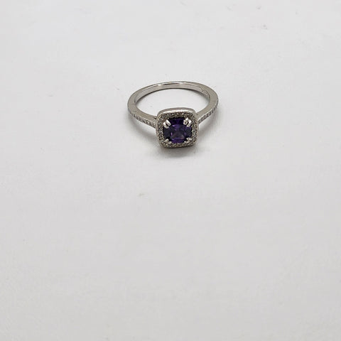 Brand New Sterling Silver 925 Purple Gemstone Ring