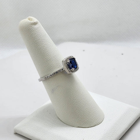 Brand New Sterling Silver 925 Blue Gemstone Ring