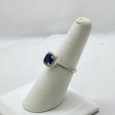 Brand New Sterling Silver 925 Blue Gemstone Ring