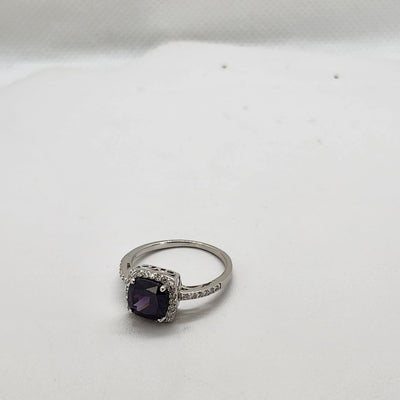 Brand New Sterling Silver 925 Purple Gemstone Ring