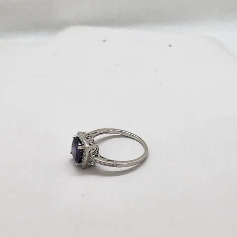 Brand New Sterling Silver 925 Purple Gemstone Ring