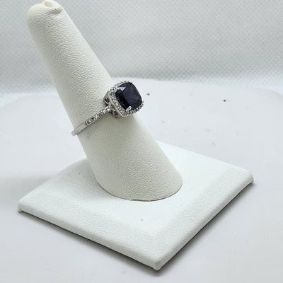 Brand New Sterling Silver 925 Purple Gemstone Ring