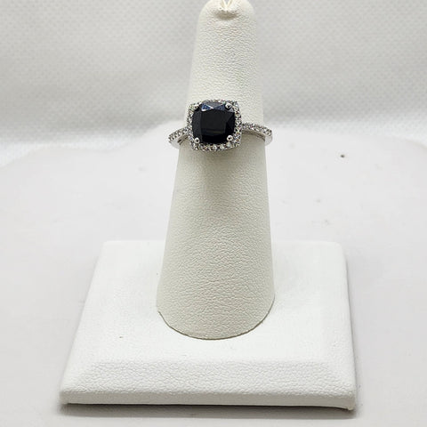 Brand New Sterling Silver 925 Black Gemstone Ring