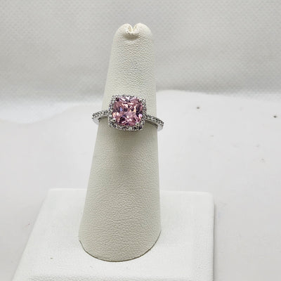 Brand New Sterling Silver 925 Pink Gemstone Ring