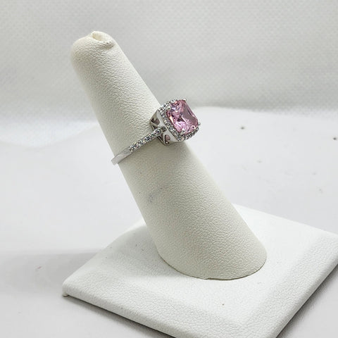 Brand New Sterling Silver 925 Pink Gemstone Ring