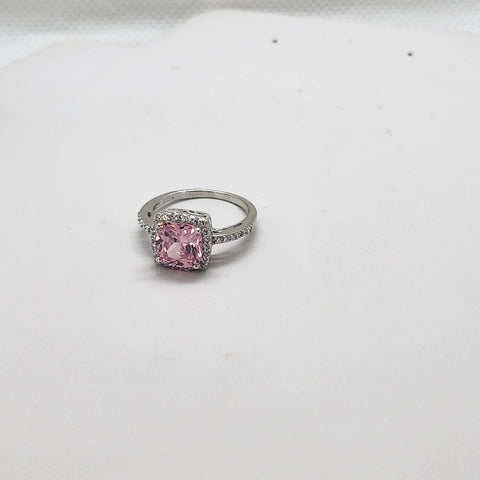 Brand New Sterling Silver 925 Pink Gemstone Ring