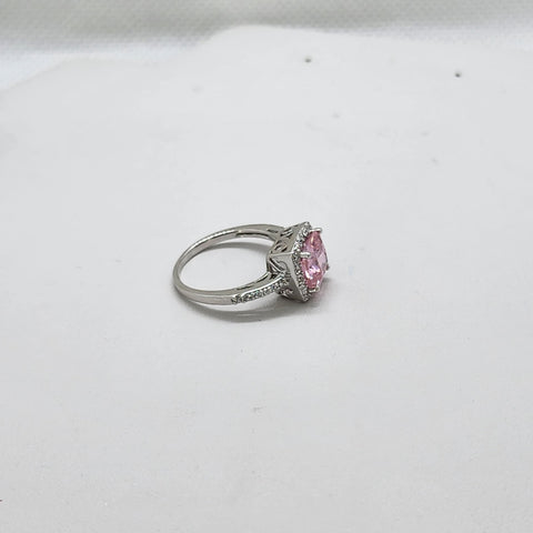 Brand New Sterling Silver 925 Pink Gemstone Ring