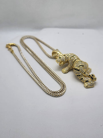 Brand New Sterling Silver 925 Tiger Necklace