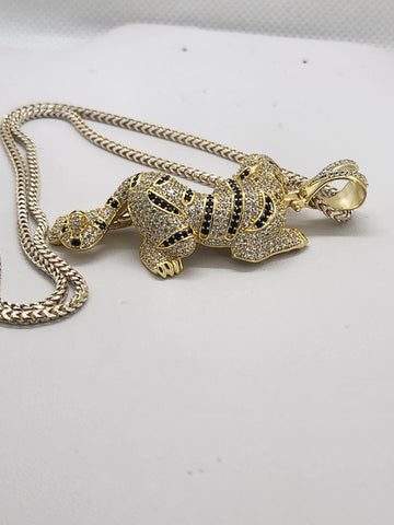 Brand New Sterling Silver 925 Tiger Necklace