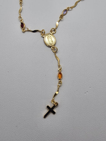 Brand New Brazilian 18k Gold Filled Multi color Virgen De Guadalupe Bracelet