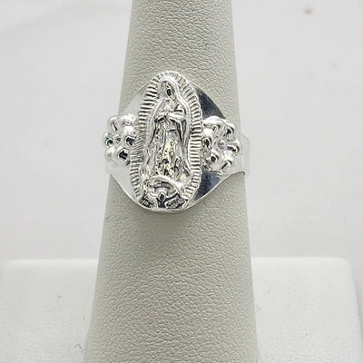 Brand New Silver Virgen De Guadalupe Ring