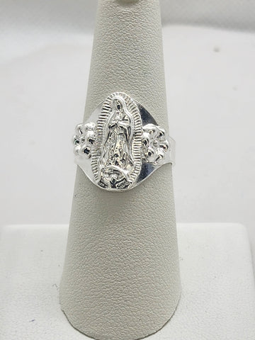 Brand New Silver Virgen De Guadalupe Ring