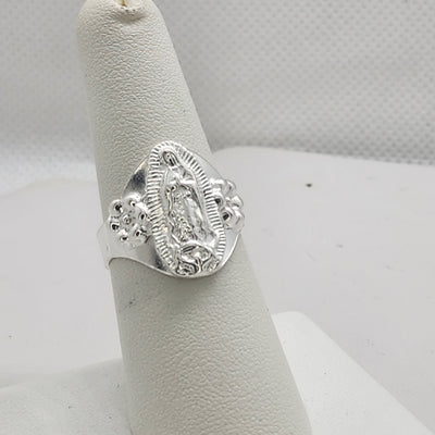 Brand New Silver Virgen De Guadalupe Ring