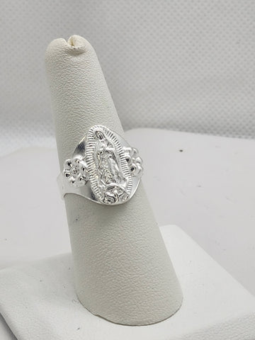 Brand New Silver Virgen De Guadalupe Ring