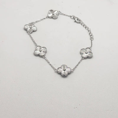 Brand New Sterling Silver 925 5 Clover Bracelet