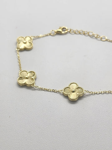 Brand New Sterling Silver 925 5 Clover Bracelet